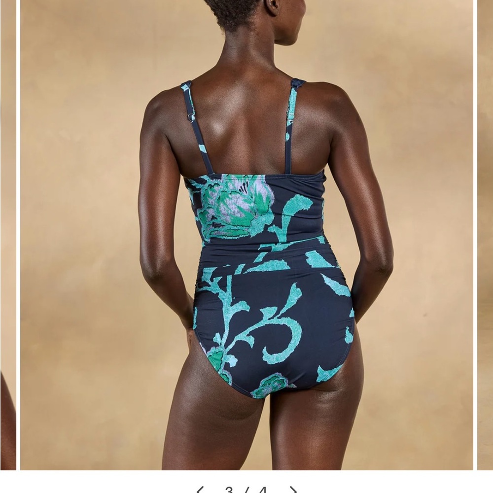 Sundance Blue and Green Floral One-Piece Swimsuit - Picture 3 of 4